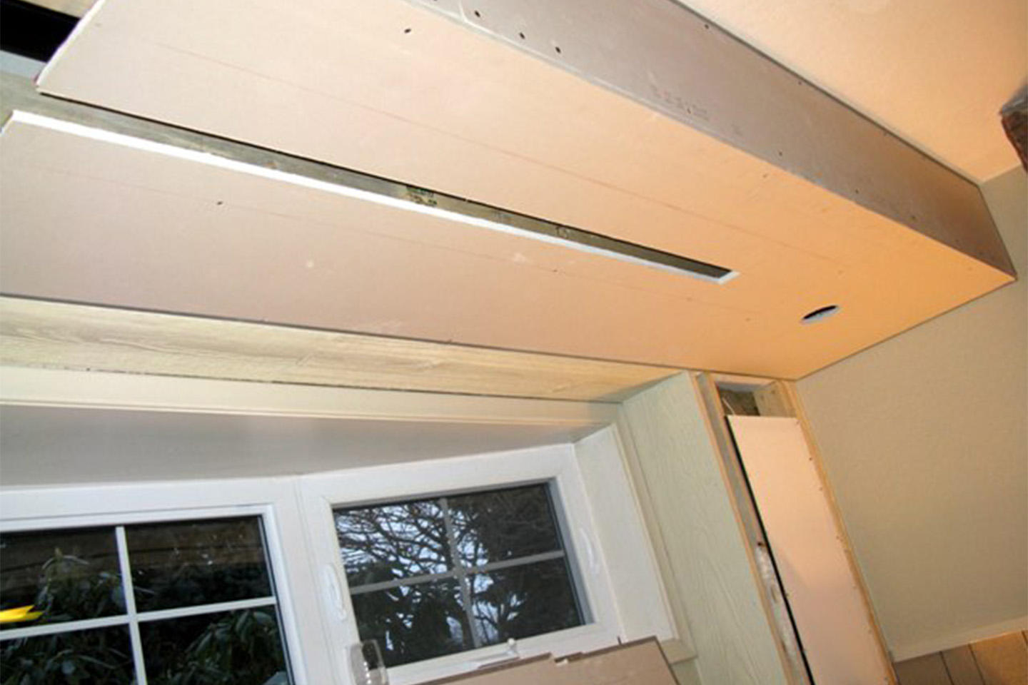 4. Drywall Covering Drop Down Screen