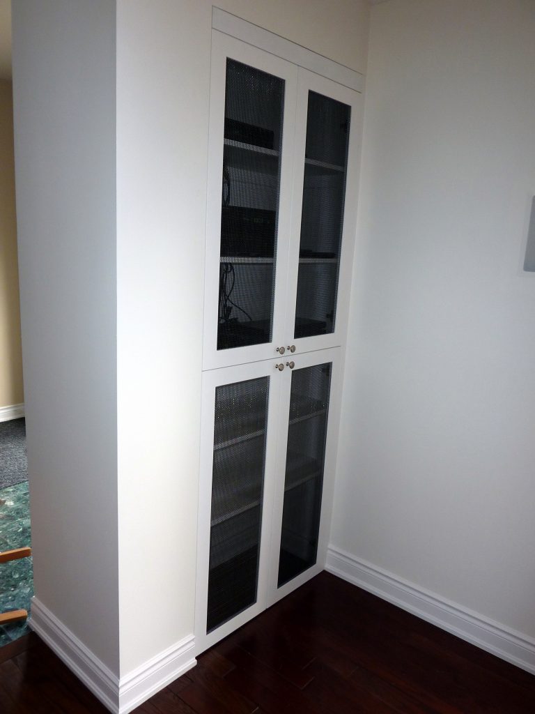 Audio Closet with Black Screening