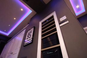 Custom Home Theater Shelving In-Wall