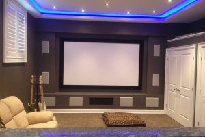 Custom Home Theater Design Before Stone & Speaker Covers