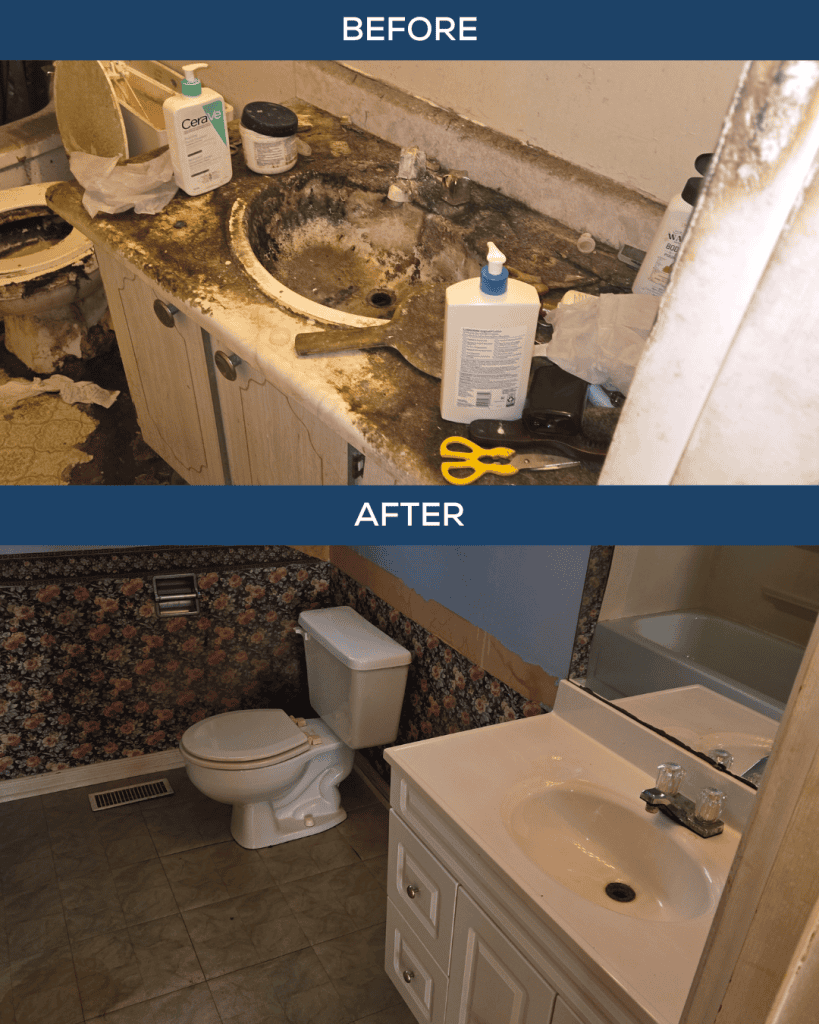 hoarding clean up bathroom